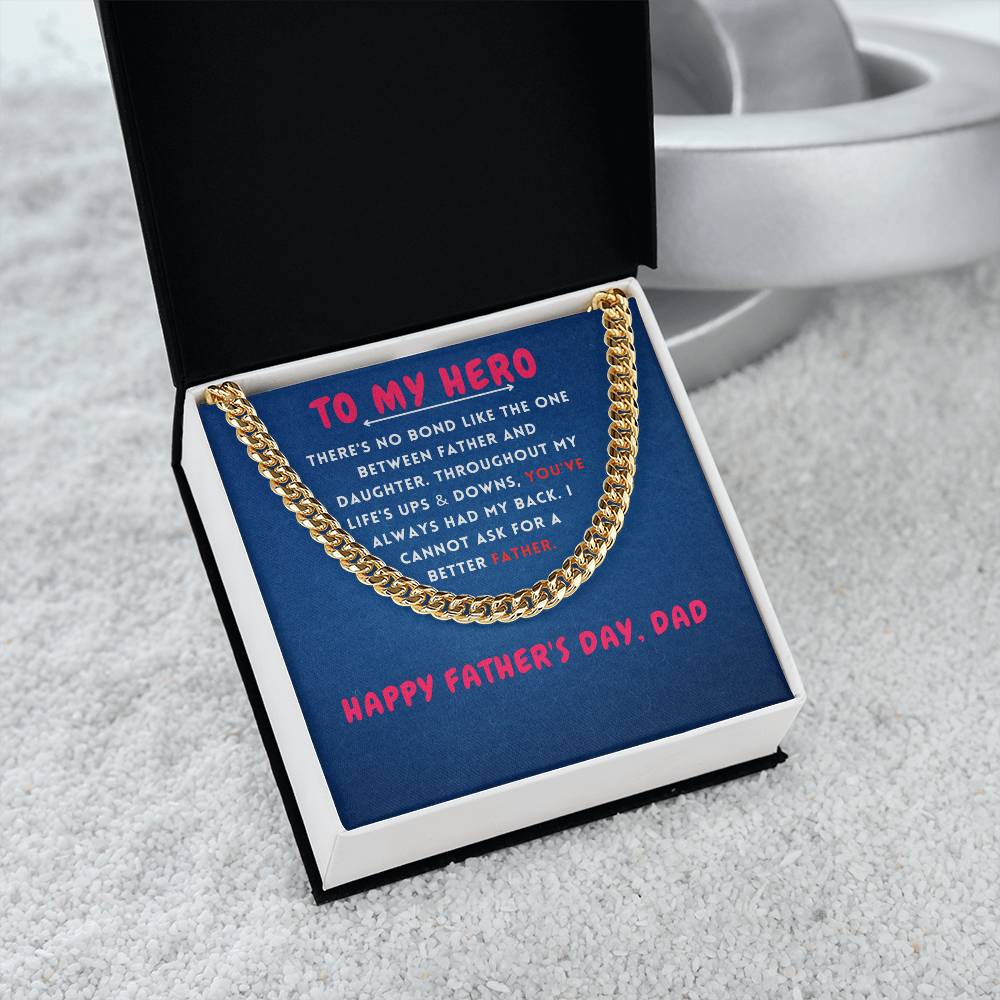 To My Hero Cuban Link Chain For Men - Shopping Therapy, LLC Jewelry