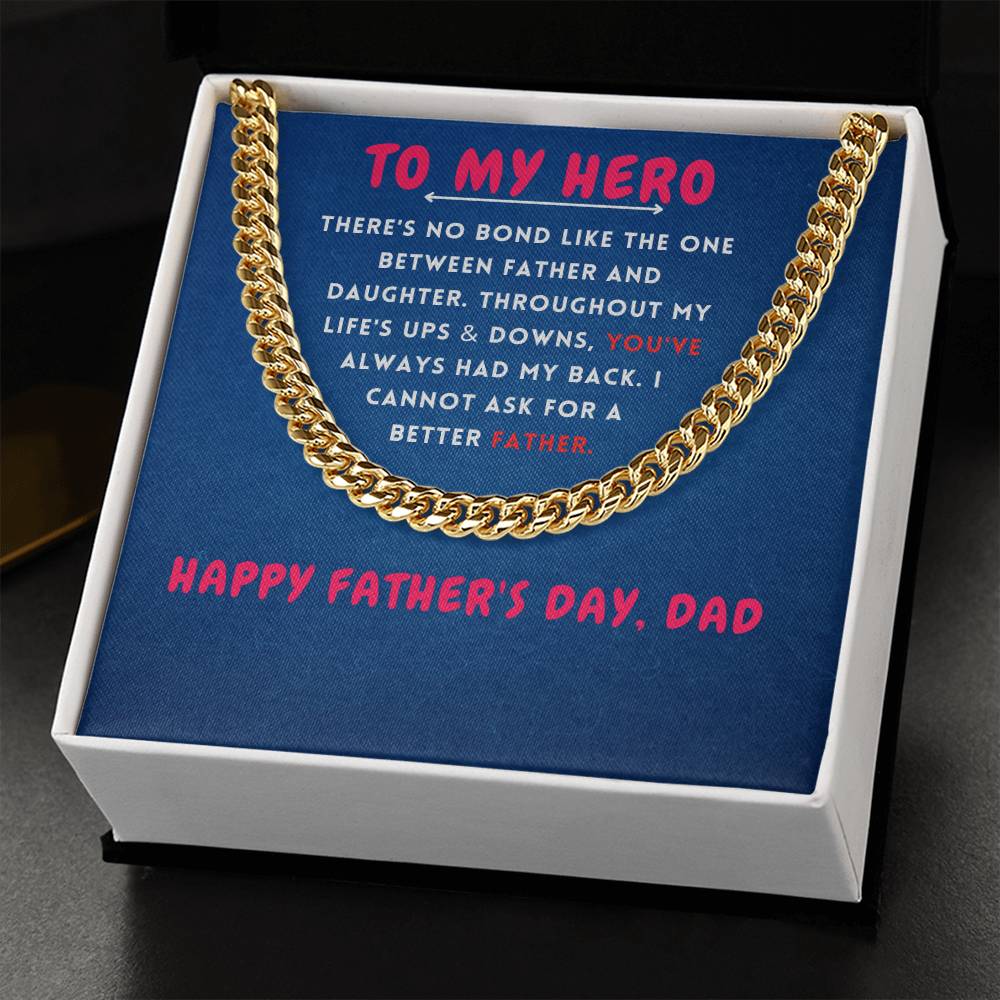 To My Hero Cuban Link Chain For Men - Shopping Therapy, LLC Jewelry