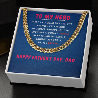 To My Hero Cuban Link Chain For Men - Shopping Therapy, LLC Jewelry