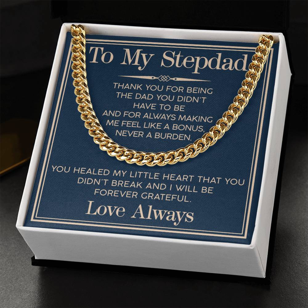Love You Always Cuban Link Chain For Him-For Stepdad - Shopping Therapy, LLC Jewelry