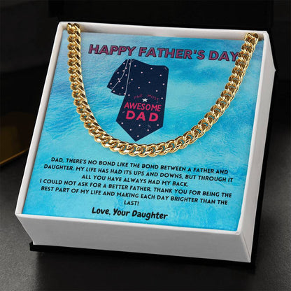 Father-N-Daughter Bond Men's Cuban Link Chain - Shopping Therapy, LLC necklace