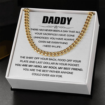 Best Father Ever Cuban Link Chain For Men - Shopping Therapy, LLC Jewelry