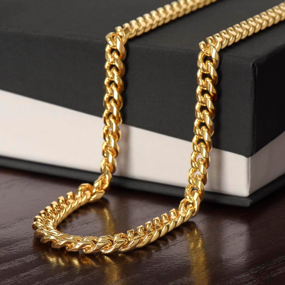 Bonus Dad Cuban Link Chain – Stepdad Gift, Father Figure Necklace for Men