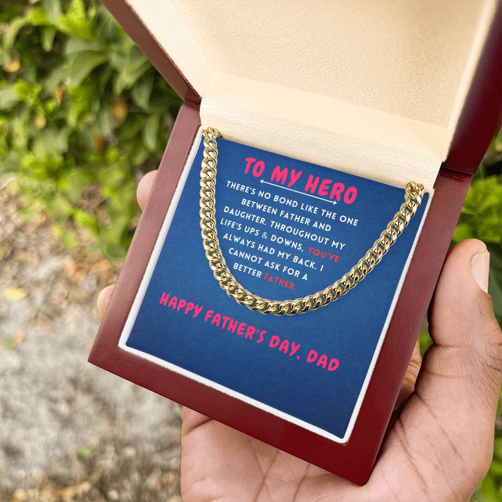 To My Hero Cuban Link Chain For Men - Shopping Therapy, LLC Jewelry