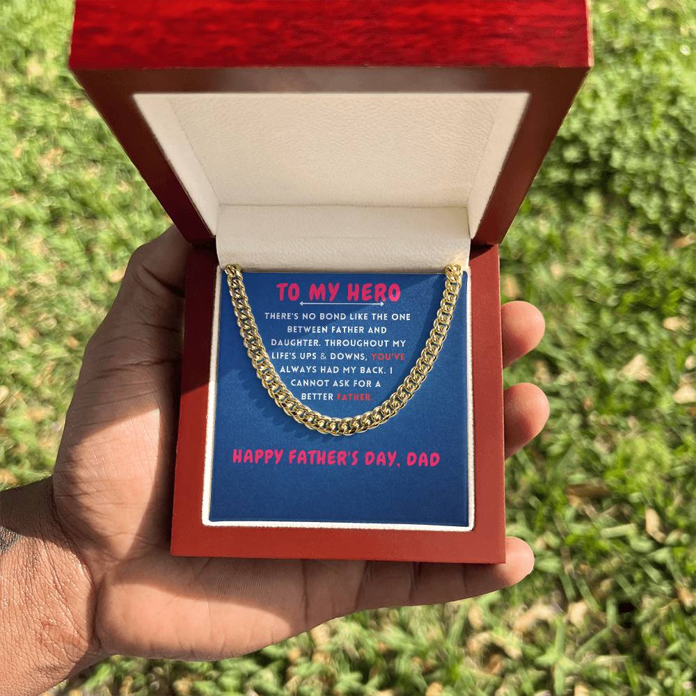 To My Hero Cuban Link Chain For Men - Shopping Therapy, LLC Jewelry