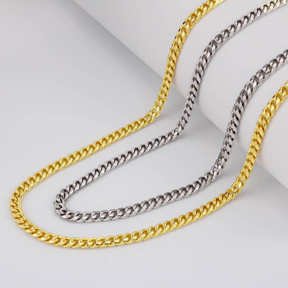 Bonus Dad Cuban Link Chain – Stepdad Gift, Father Figure Necklace for Men