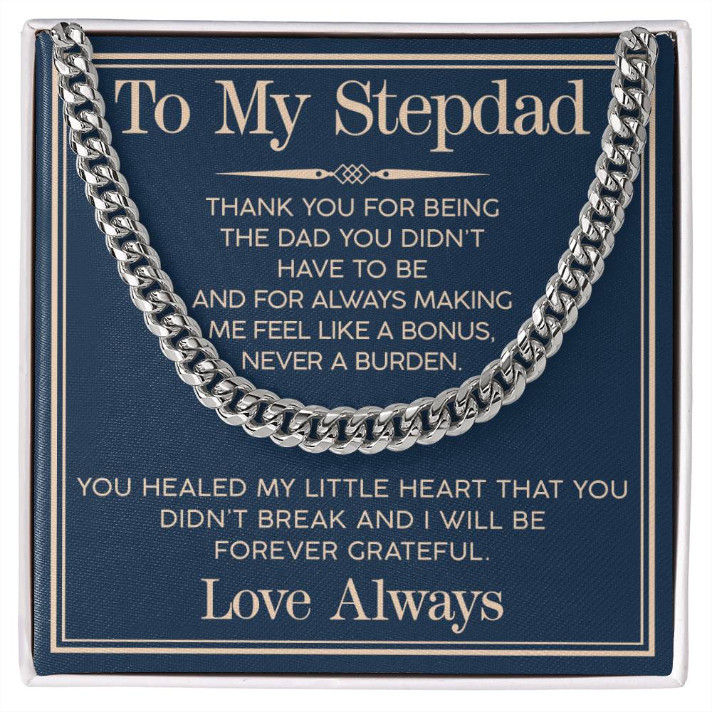 Love You Always Cuban Link Chain For Him-For Stepdad