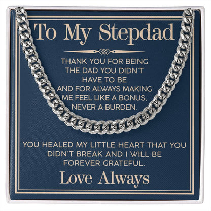 Love You Always Cuban Link Chain For Him-For Stepdad - Shopping Therapy, LLC Jewelry