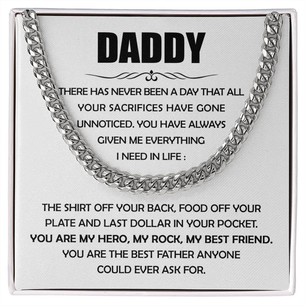 Best Father Ever Cuban Link Chain For Men - Shopping Therapy, LLC Jewelry