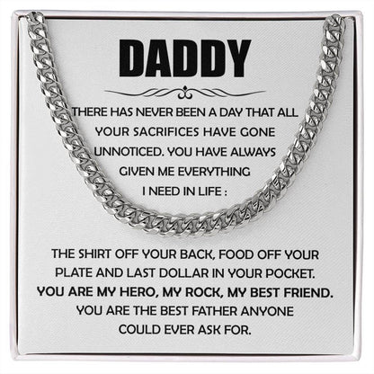 Best Father Ever Cuban Link Chain For Men - Shopping Therapy, LLC Jewelry
