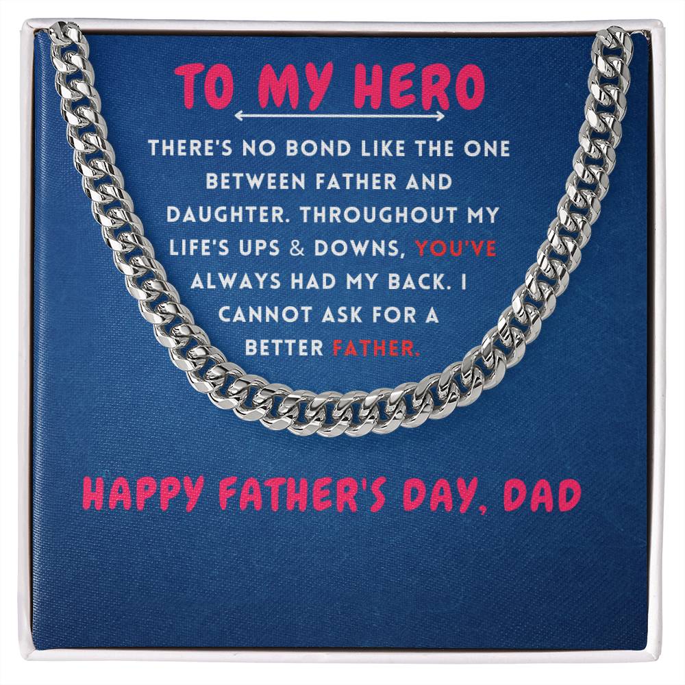 To My Hero Cuban Link Chain For Men - Shopping Therapy, LLC Jewelry