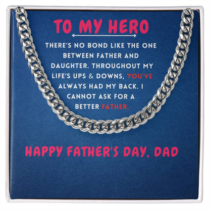 To My Hero Cuban Link Chain For Men - Shopping Therapy, LLC Jewelry
