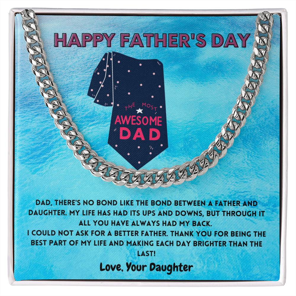 Father-N-Daughter Bond Men's Cuban Link Chain - Shopping Therapy, LLC necklace