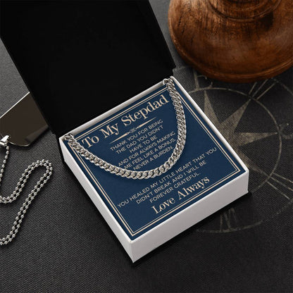 Love You Always Cuban Link Chain For Him-For Stepdad - Shopping Therapy, LLC Jewelry