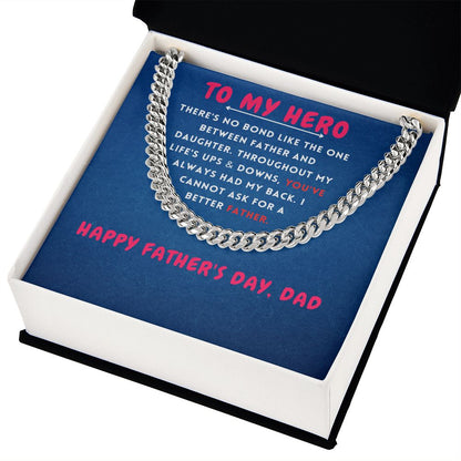 To My Hero Cuban Link Chain For Men