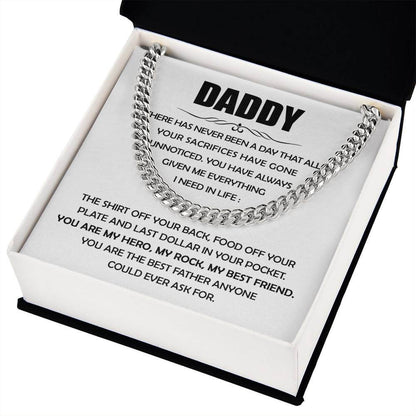 Best Father Ever Cuban Link Chain For Men - Shopping Therapy, LLC Jewelry