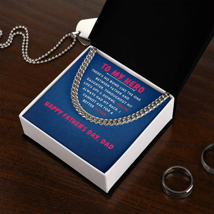 To My Hero Cuban Link Chain For Men