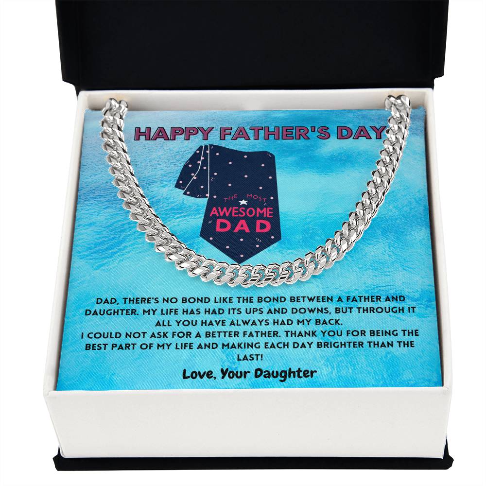 Father-N-Daughter Bond Men's Cuban Link Chain - Shopping Therapy, LLC necklace