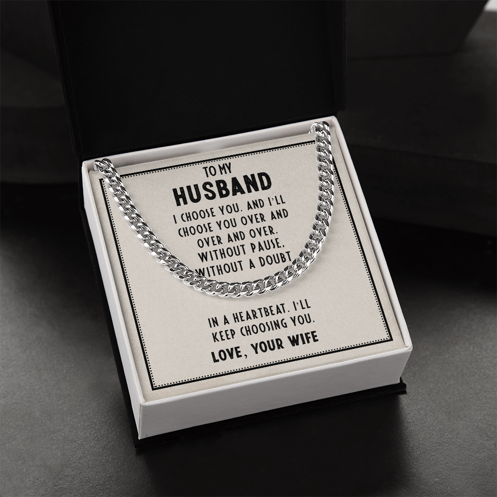 Husband’s Father's Day Cuban Link Chain – Romantic Gift from Wife