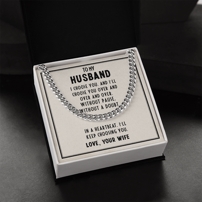 Husband’s Father's Day Cuban Link Chain – Romantic Gift from Wife - Shopping Therapy, LLC Jewelry