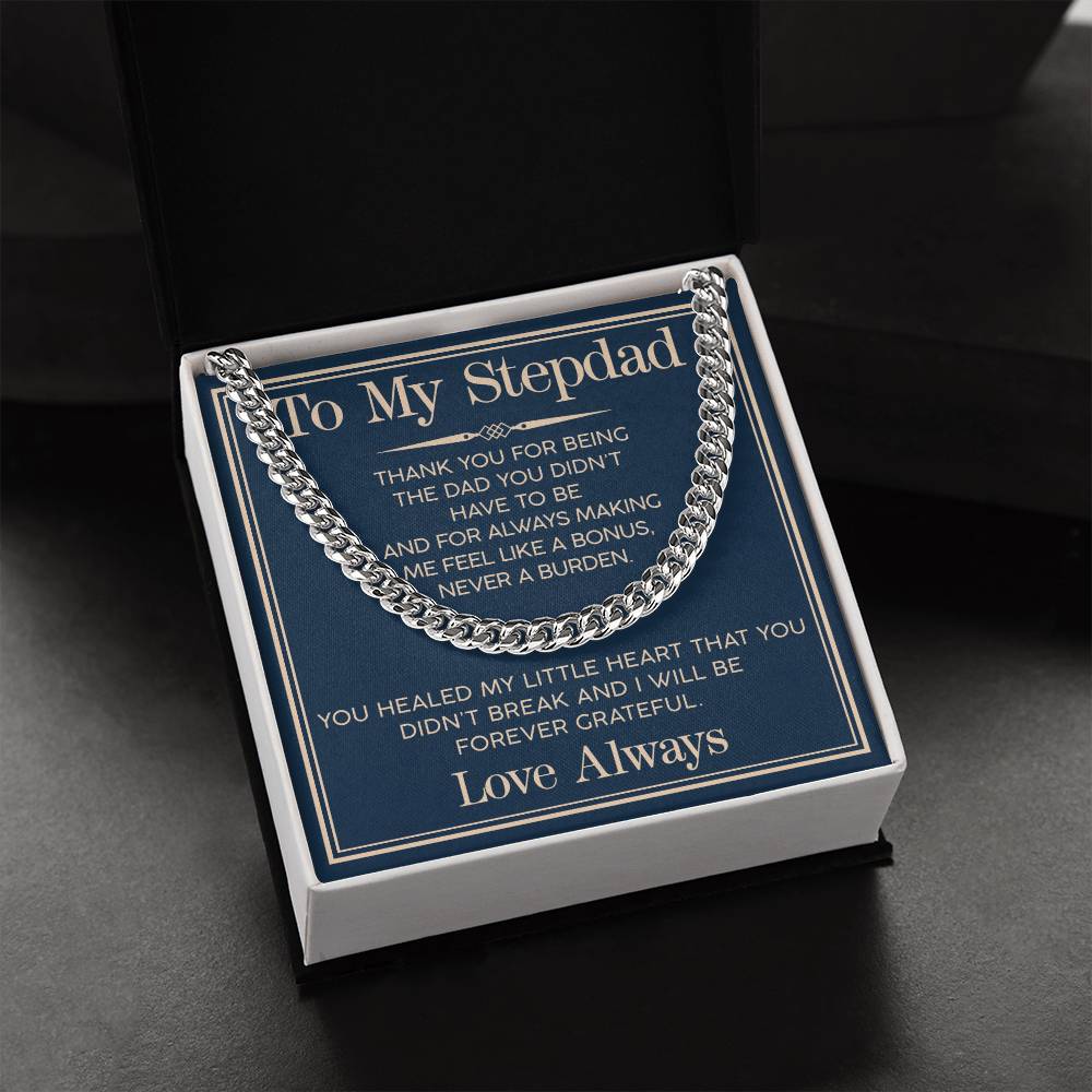 Love You Always Cuban Link Chain For Him-For Stepdad