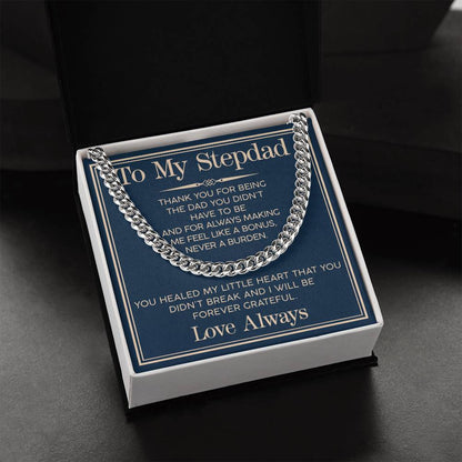Love You Always Cuban Link Chain For Him-For Stepdad - Shopping Therapy, LLC Jewelry