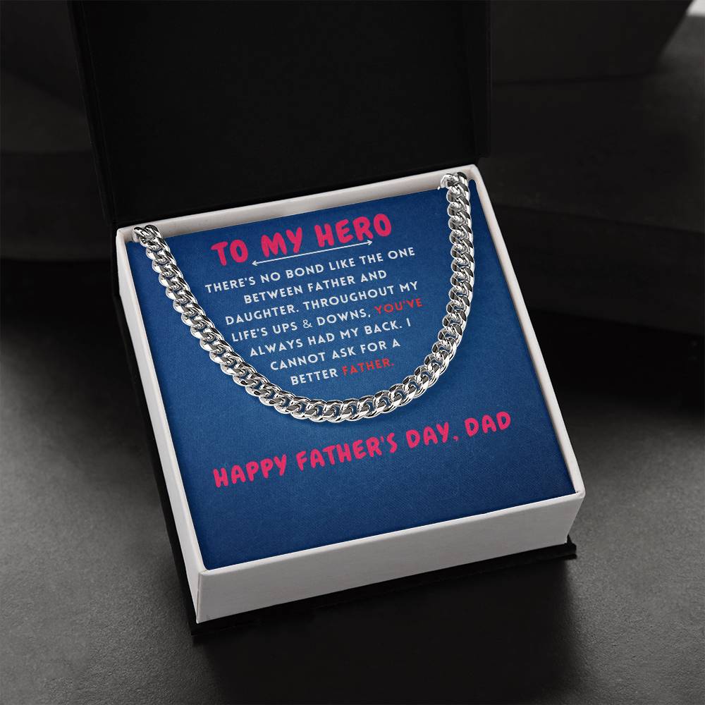 To My Hero Cuban Link Chain For Men - Shopping Therapy, LLC Jewelry