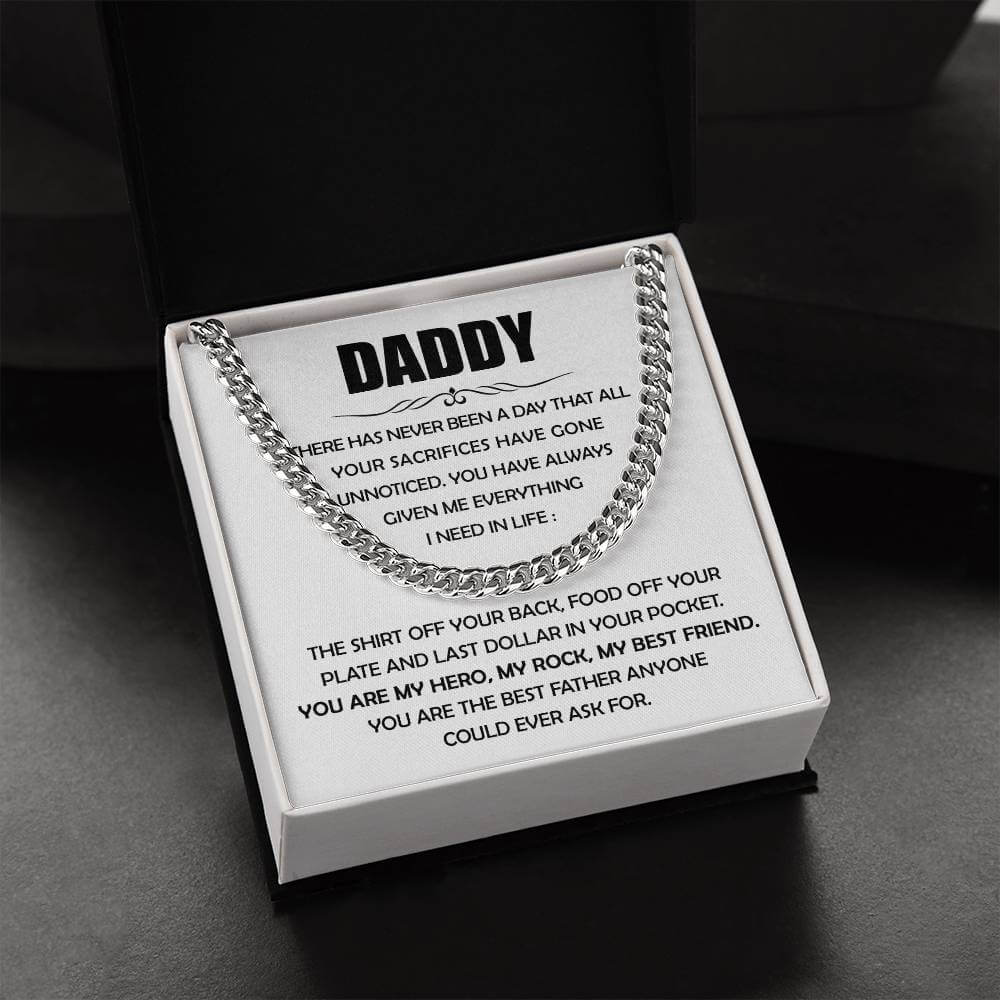 Best Father Ever Cuban Link Chain For Men - Shopping Therapy, LLC Jewelry