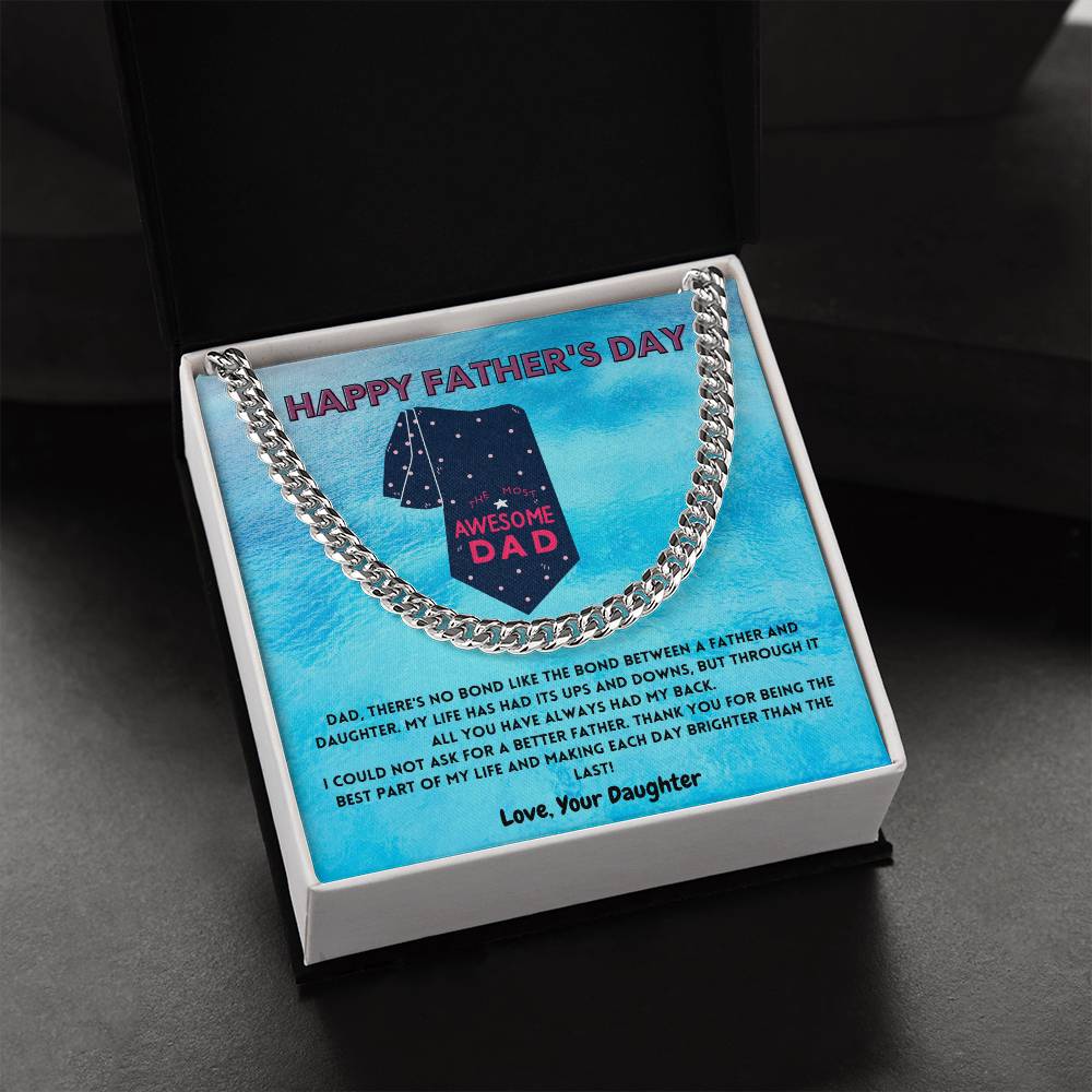 Father-N-Daughter Bond Men's Cuban Link Chain - Shopping Therapy, LLC necklace