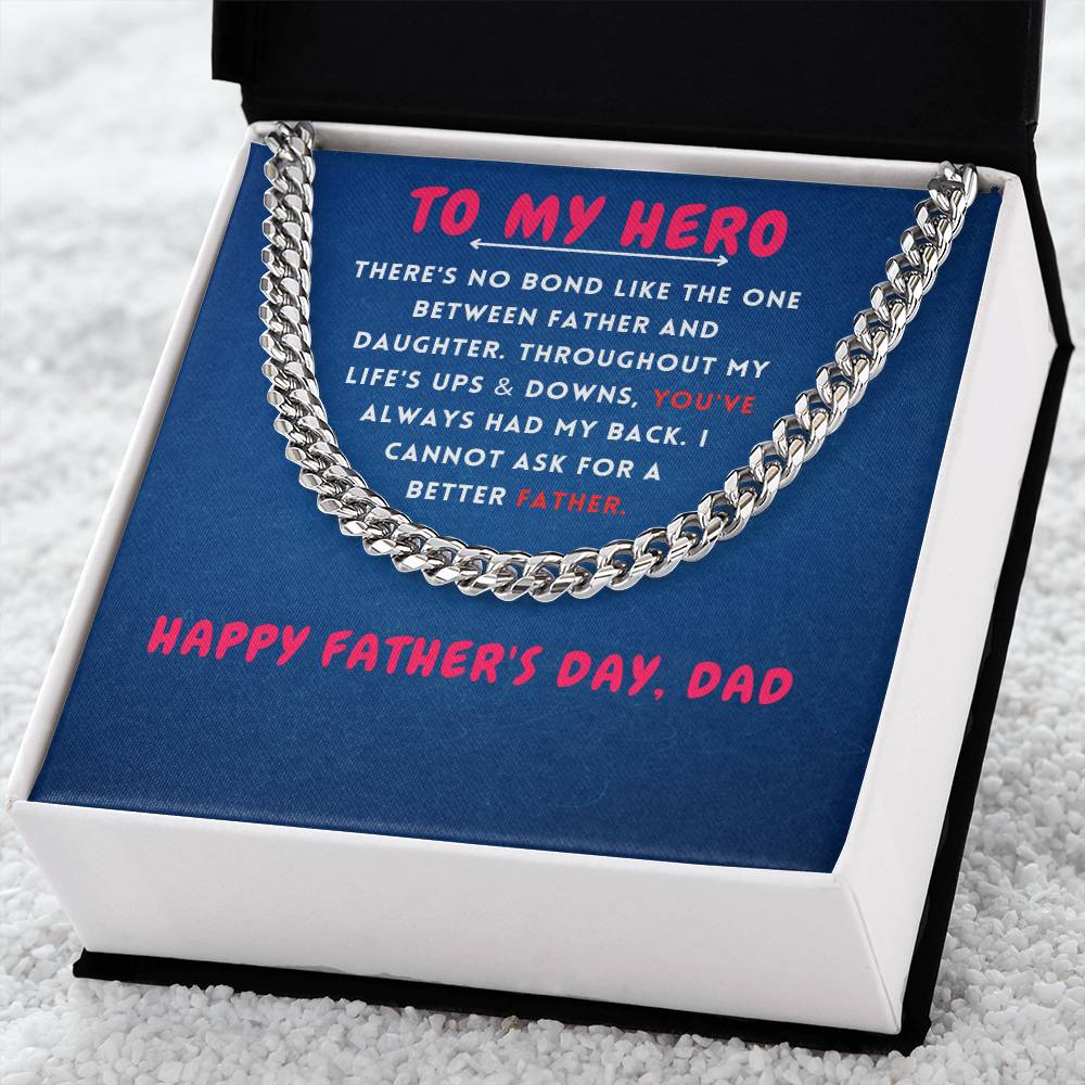 To My Hero Cuban Link Chain For Men - Shopping Therapy, LLC Jewelry
