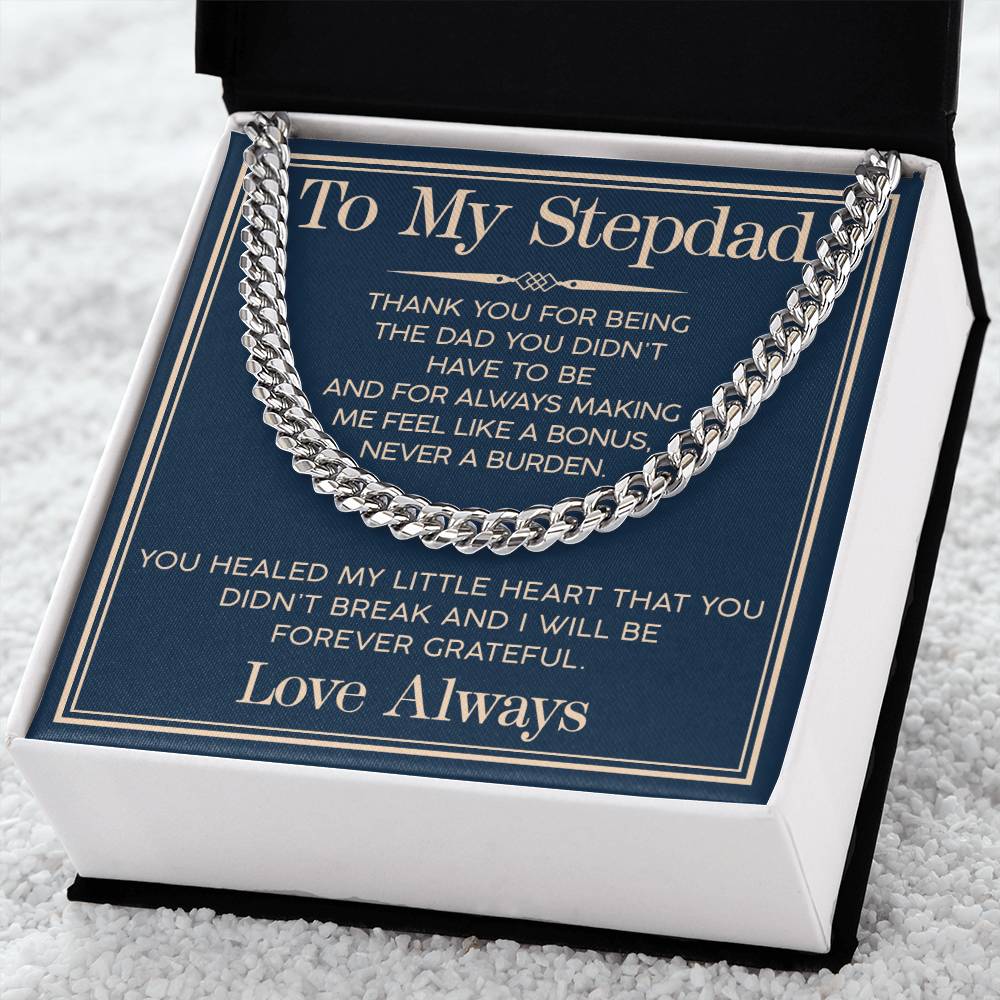 Love You Always Cuban Link Chain For Him-For Stepdad