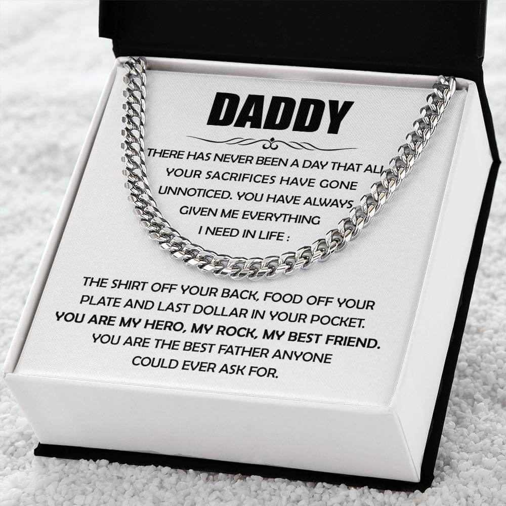 Best Father Ever Cuban Link Chain For Men - Shopping Therapy, LLC Jewelry