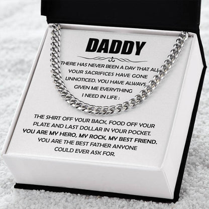 Best Father Ever Cuban Link Chain For Men - Shopping Therapy, LLC Jewelry