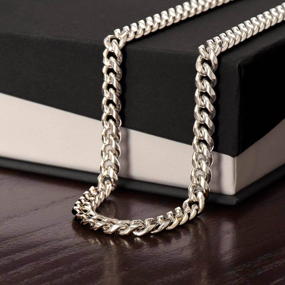 Bonus Dad Cuban Link Chain – Stepdad Gift, Father Figure Necklace for Men - Shopping Therapy, LLC Jewelry
