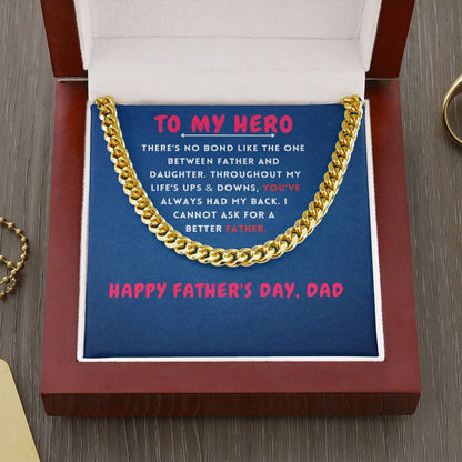 To My Hero Cuban Link Chain For Men - Shopping Therapy, LLC Jewelry