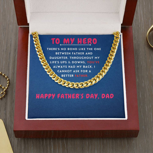 To My Hero Cuban Link Chain For Men - Shopping Therapy, LLC Jewelry