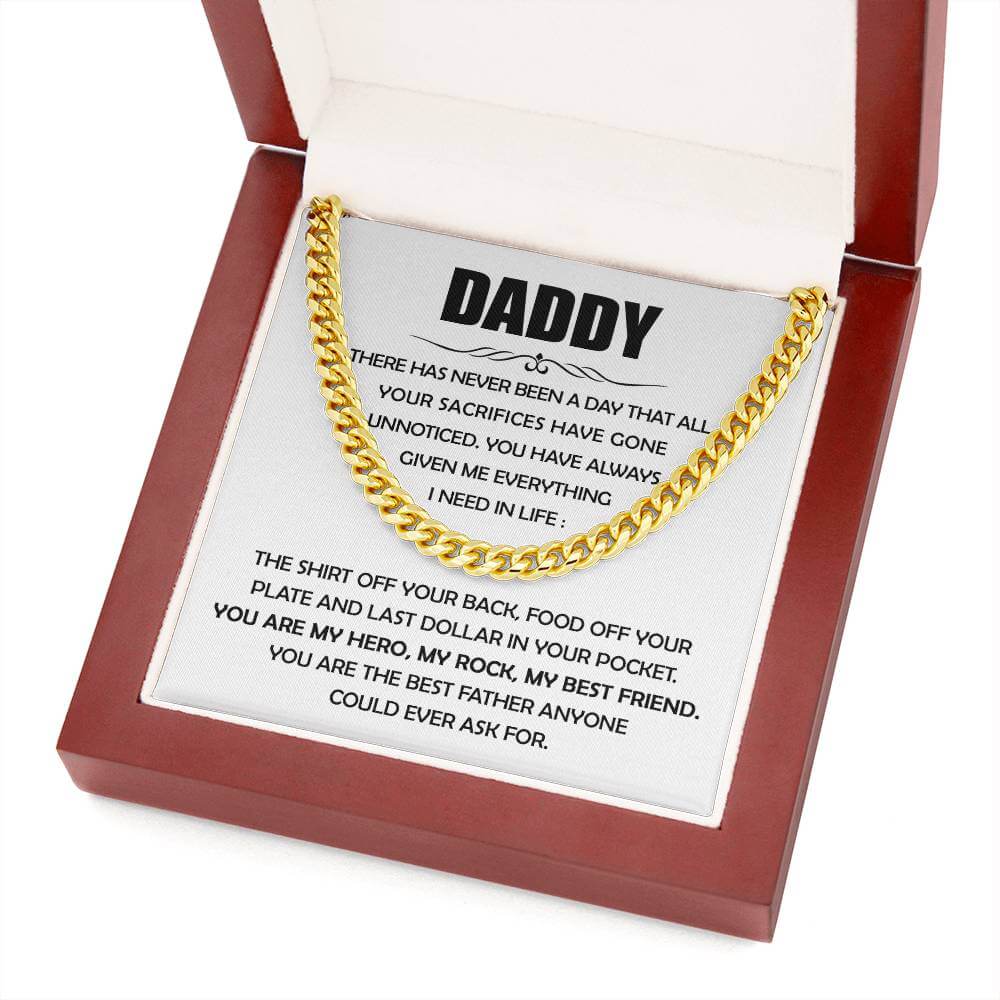 Best Father Ever Cuban Link Chain For Men