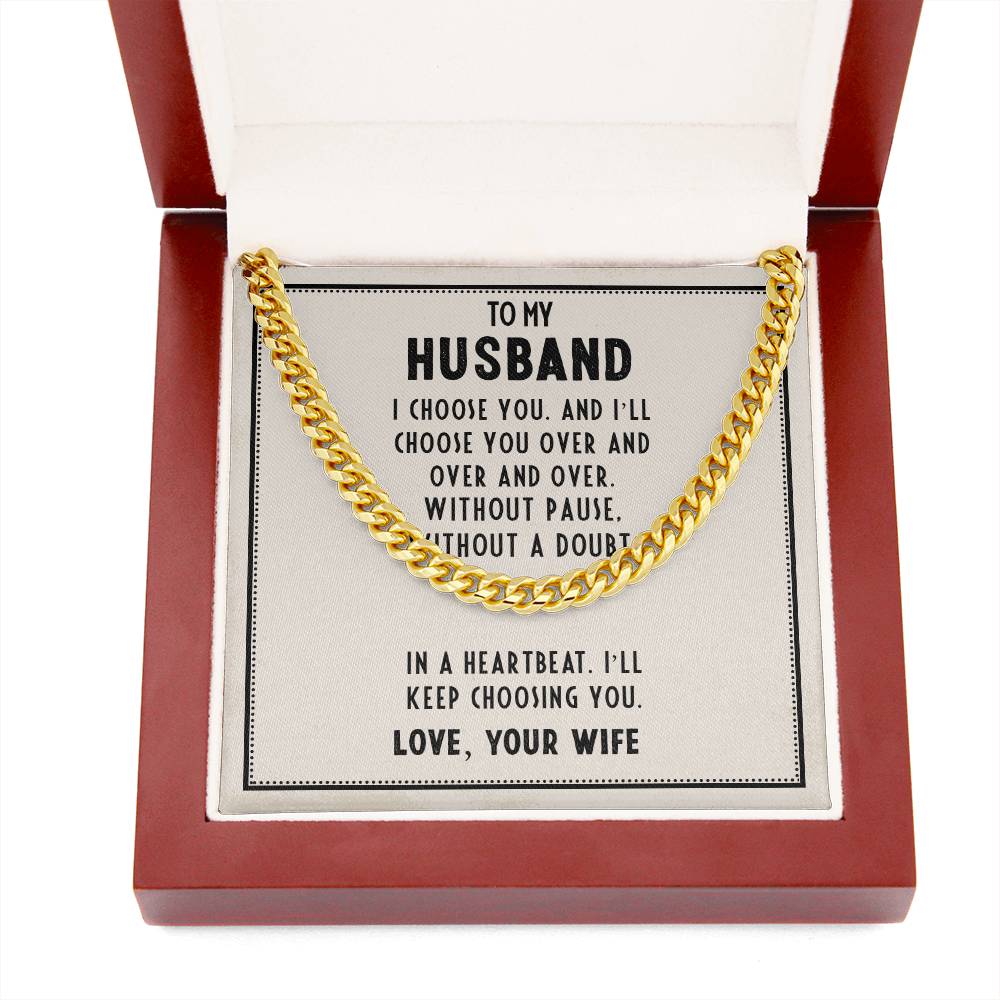 Husband’s Father's Day Cuban Link Chain – Romantic Gift from Wife