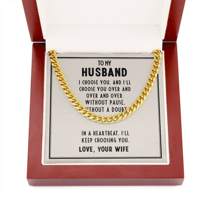Husband’s Father's Day Cuban Link Chain – Romantic Gift from Wife - Shopping Therapy, LLC Jewelry