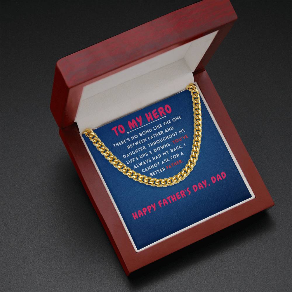 To My Hero Cuban Link Chain For Men - Shopping Therapy, LLC Jewelry