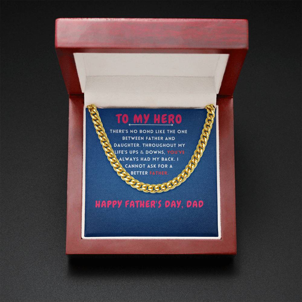 To My Hero Cuban Link Chain For Men - Shopping Therapy, LLC Jewelry