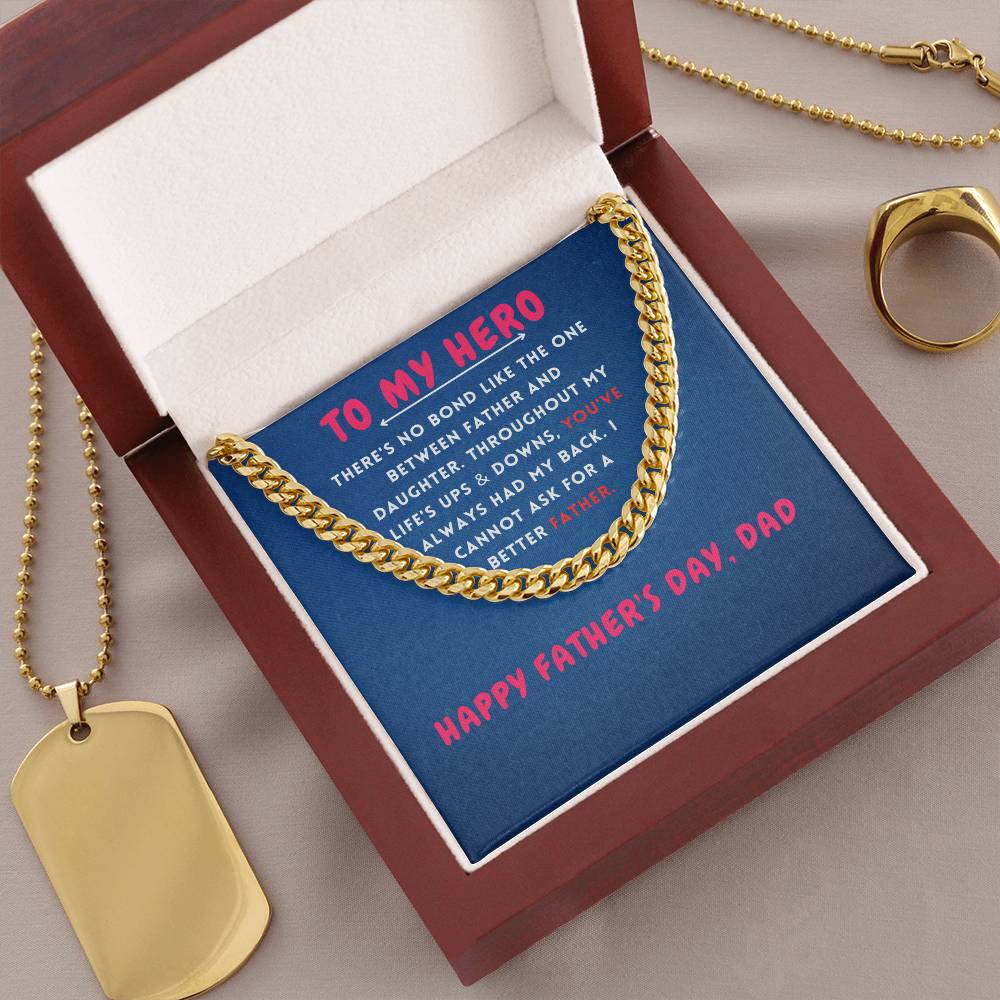 To My Hero Cuban Link Chain For Men - Shopping Therapy, LLC Jewelry