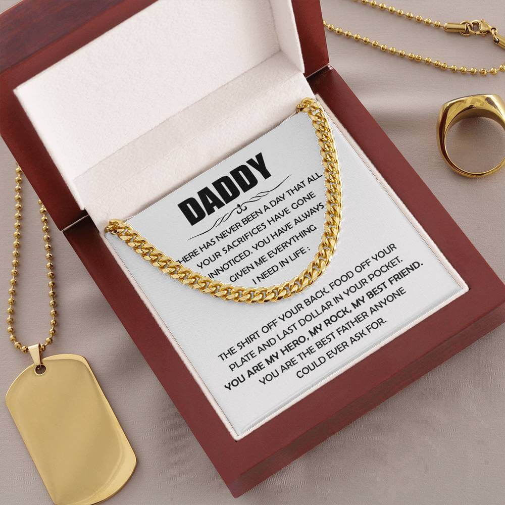 Best Father Ever Cuban Link Chain For Men