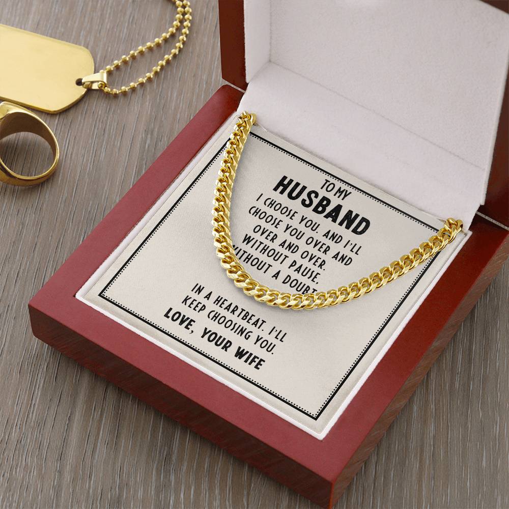 Husband’s Father's Day Cuban Link Chain – Romantic Gift from Wife