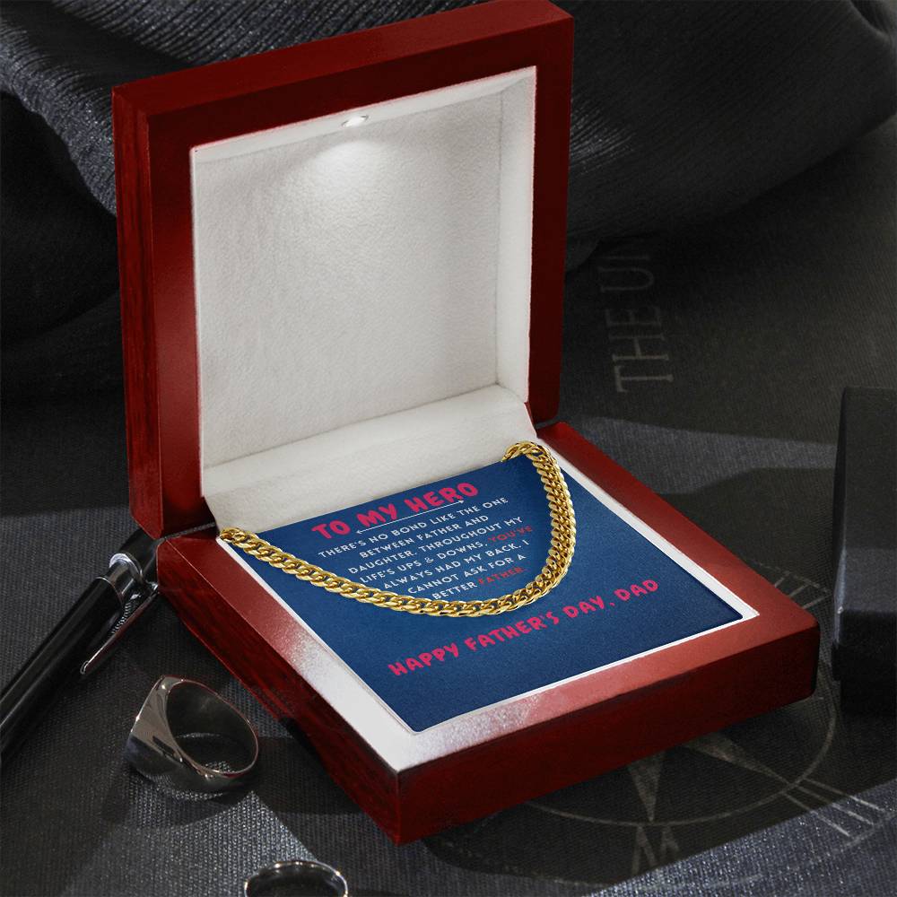 To My Hero Cuban Link Chain For Men - Shopping Therapy, LLC Jewelry
