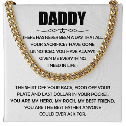 Best Father Ever Cuban Link Chain For Men