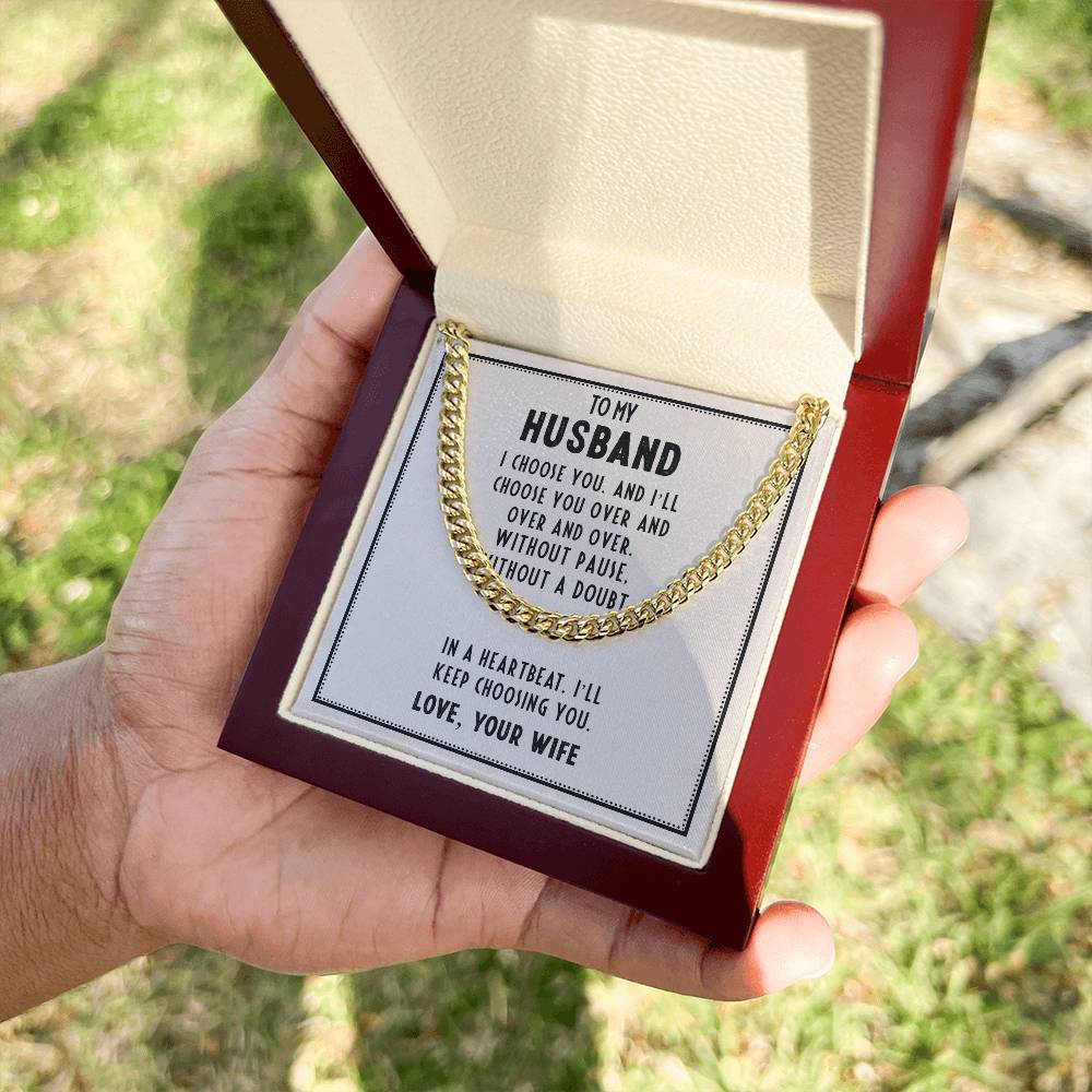 Husband’s Father's Day Cuban Link Chain – Romantic Gift from Wife