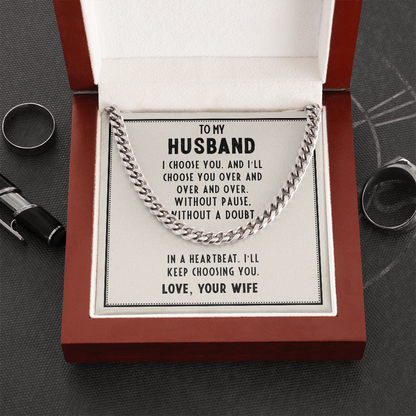 Husband’s Father's Day Cuban Link Chain – Romantic Gift from Wife - Shopping Therapy, LLC Jewelry