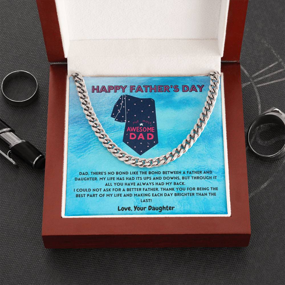 Father-N-Daughter Bond Men's Cuban Link Chain - Shopping Therapy, LLC necklace