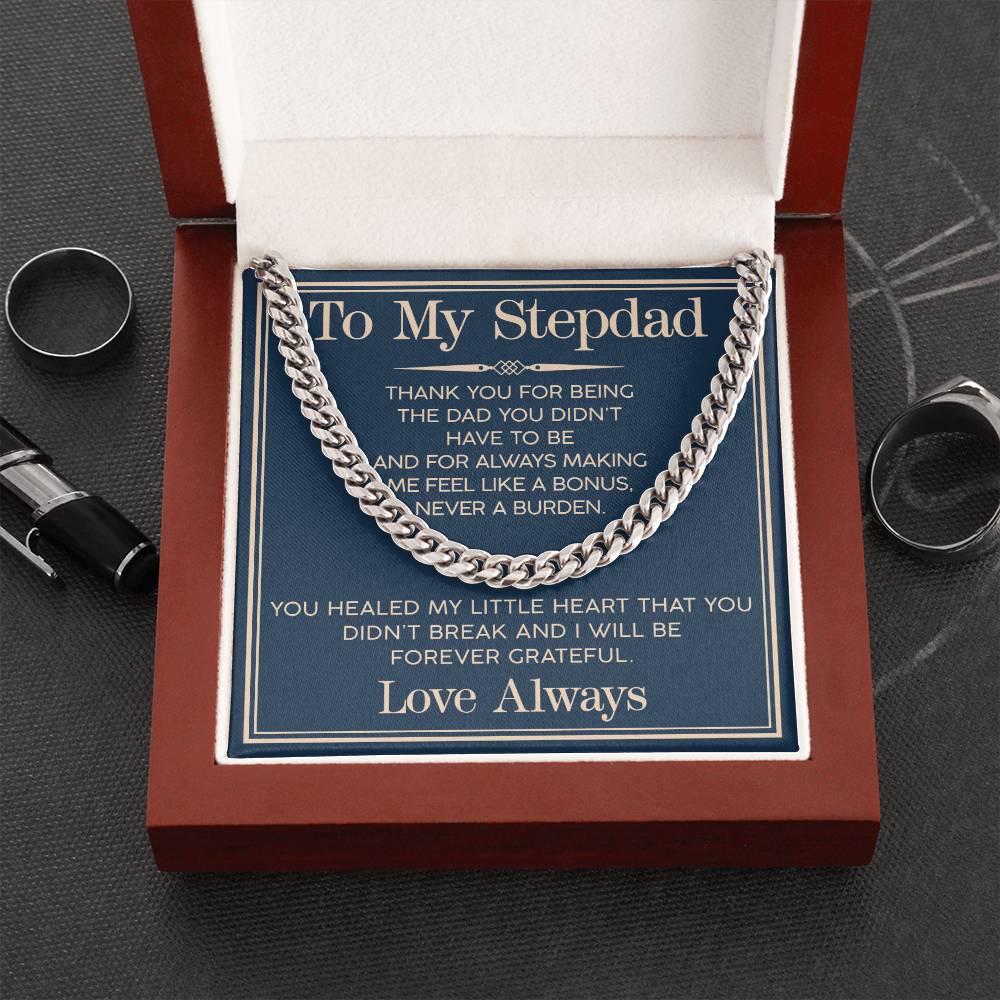 Love You Always Cuban Link Chain For Him-For Stepdad